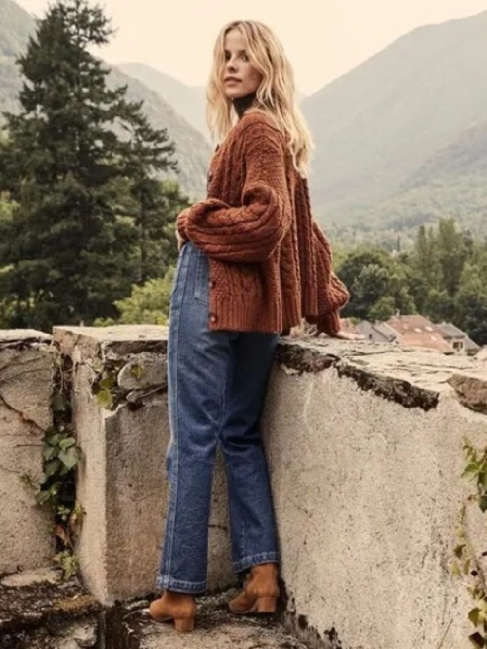 Doen‎ Skye Cardigan Sweater in Cinnamon Brown Size XS Small Alpaca Wool Blend - Picture 14 of 17